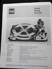 Dual 1019 Turntable Service Manual Record changer Pioneer Thorens Photocopy