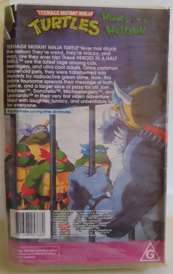Teenage Mutant Ninja Turtles VHS Heroes in a Half shell Clamshell 1988 animated - image 2 of 4