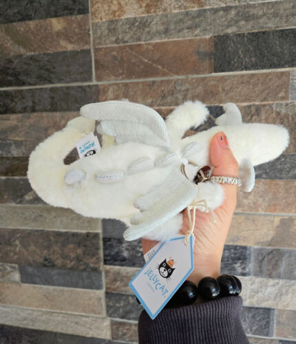 JELLYCAT FLUFFY WHITE SNOW DRAGON COLLECTIBLE BAG CHARM PLUSH CUDDLY TOY KEYRING - Picture 5 of 24