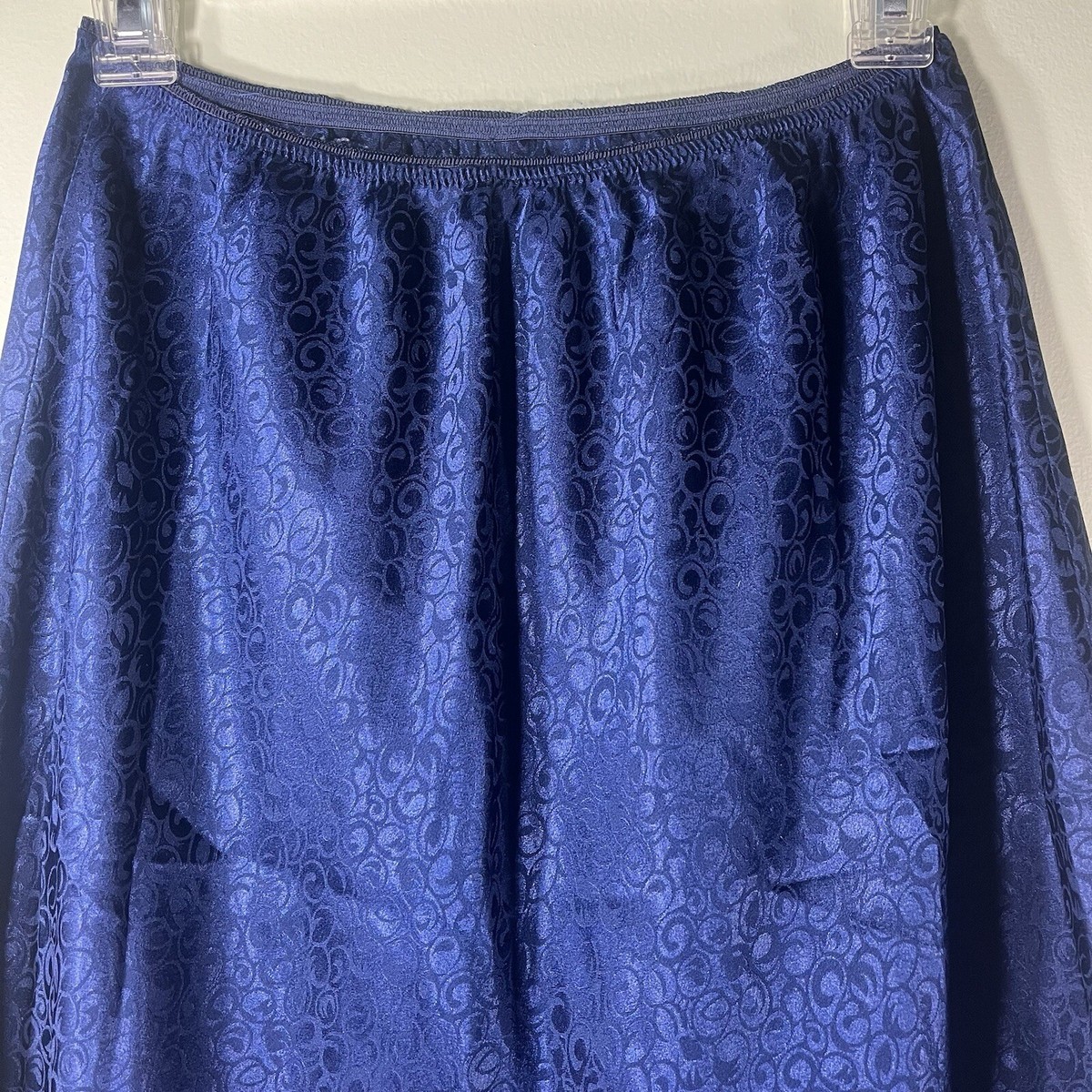 Vintage Christian Dior Half Slip Skirt Lace Navy Blue Silky