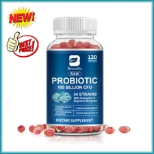 Probiotic Enzyme Capsules 100 Billion CFU Immunity Digestive Support Mood Health