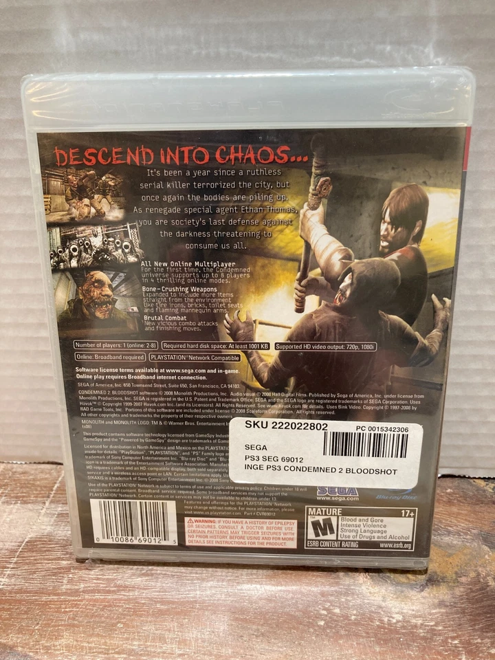 Condemned 2: Bloodshot (Sony PlayStation 3) Brand New Factory Sealed - Image 2 of 4