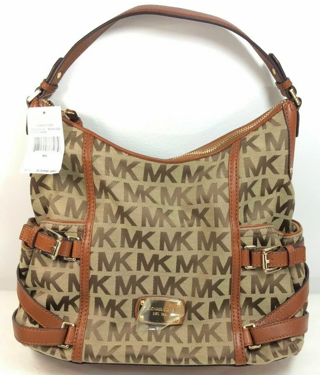 MICHAEL KORS GANSEVOORT LARGE SIGNATURE MONOGRAM BEIGE BROWN