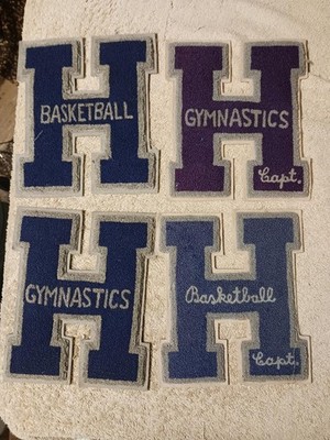 Harrison Technical High School Chicago 1944 Varsity Letter Patches Lot Basketbal