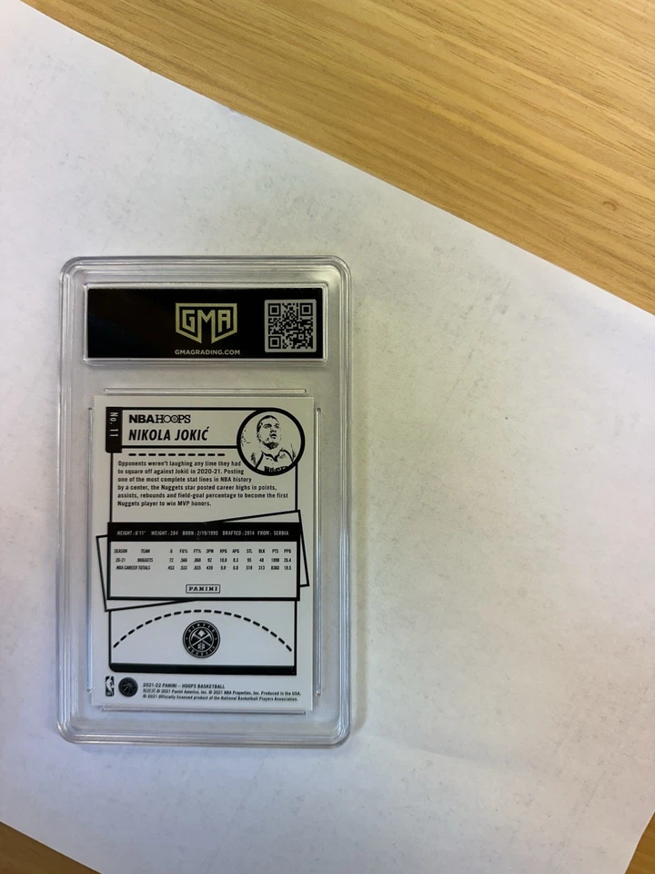 2021-22 Panini NBA Hoops Premium Box Set Nikola Jokic 145/199 Nuggets GMA 10 Gem - Image 2 of 4