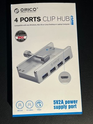 ORICO USB 3.0 Hub Aluminum 4Port USB Hub Clamp Powered USB Splitter A to C Cable