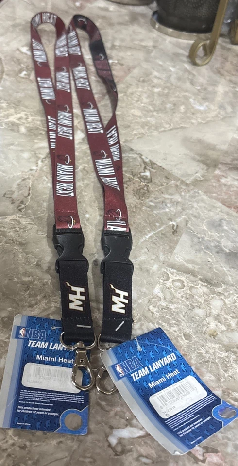 Miami Heat Lanyard with Detachable Buckle [NEW] NBA Key Chain Id Holder - Image 4 of 4