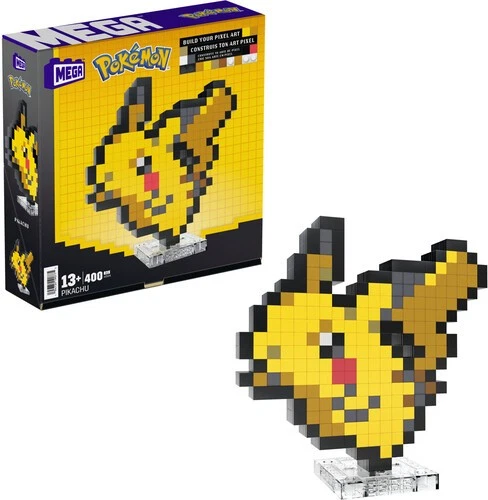 Mega Bloks - Pokemon Pikachu, Pixel Art, 400 Piece Building Toy Set [New Toy]