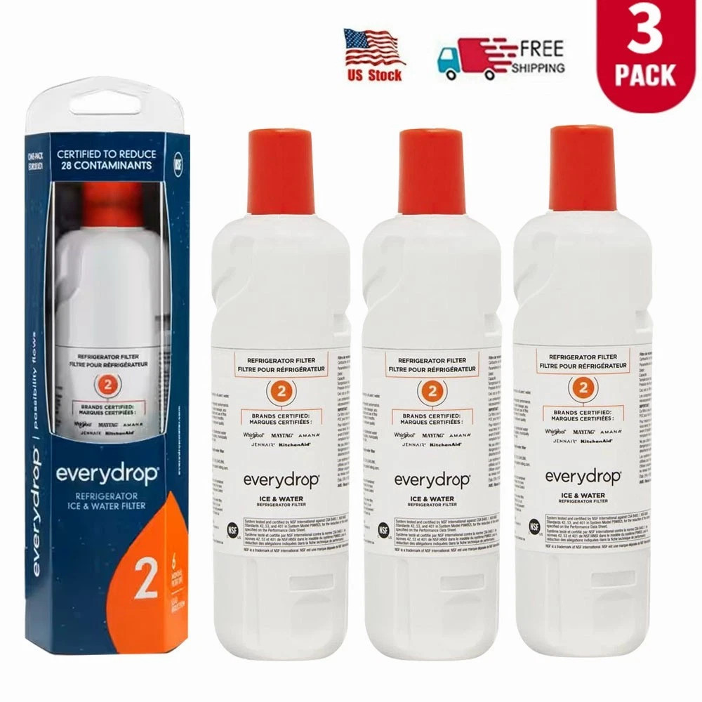 3 PACK ΕVΕRYDROP ΕDR2RXD1 Refrigerator Wate Filter 2 Replacement Home NEW