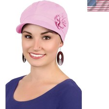 Chemo Headwear for Women Summer 100 Cotton Newsboy Cancer Hats 50 UPF Sun P...