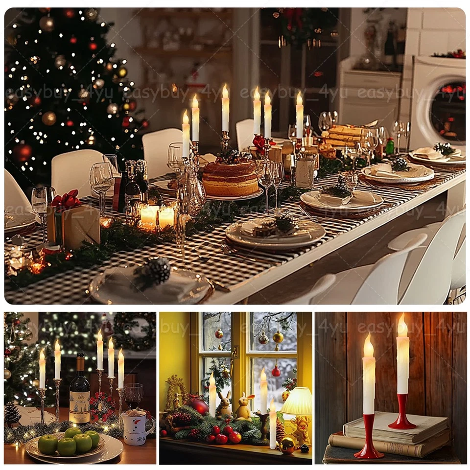 12 PIEZAS Velas Cónicas LED Sin Llama a Batería Luz Vela Ventana Navidad Foto 4 de 4