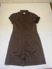 Calvin Klein Women’s Brown Shirt Dress Size 6 Short Sleeve Button Front