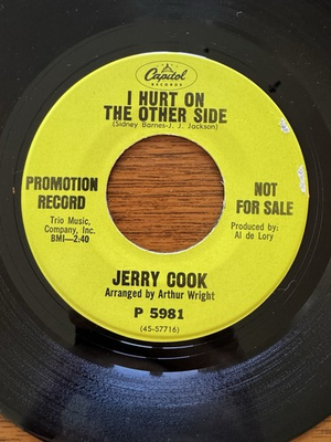 #ad Jerry Cook 45 I Hurt On The Other Side Take What I’ve Got Northern Soul Funk NM $388.88
