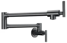 Anzzi KF-AZ258 Braccia 4 GPM Wall Mounted Double Handle Pot - Gunmetal Black