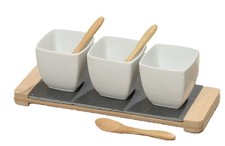 Servierschalen Set 7tlg Porzellan Servierplatte weiß