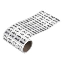 4001 to 5000 Consecutive Number Stickers Inventory Label, Black Numbers