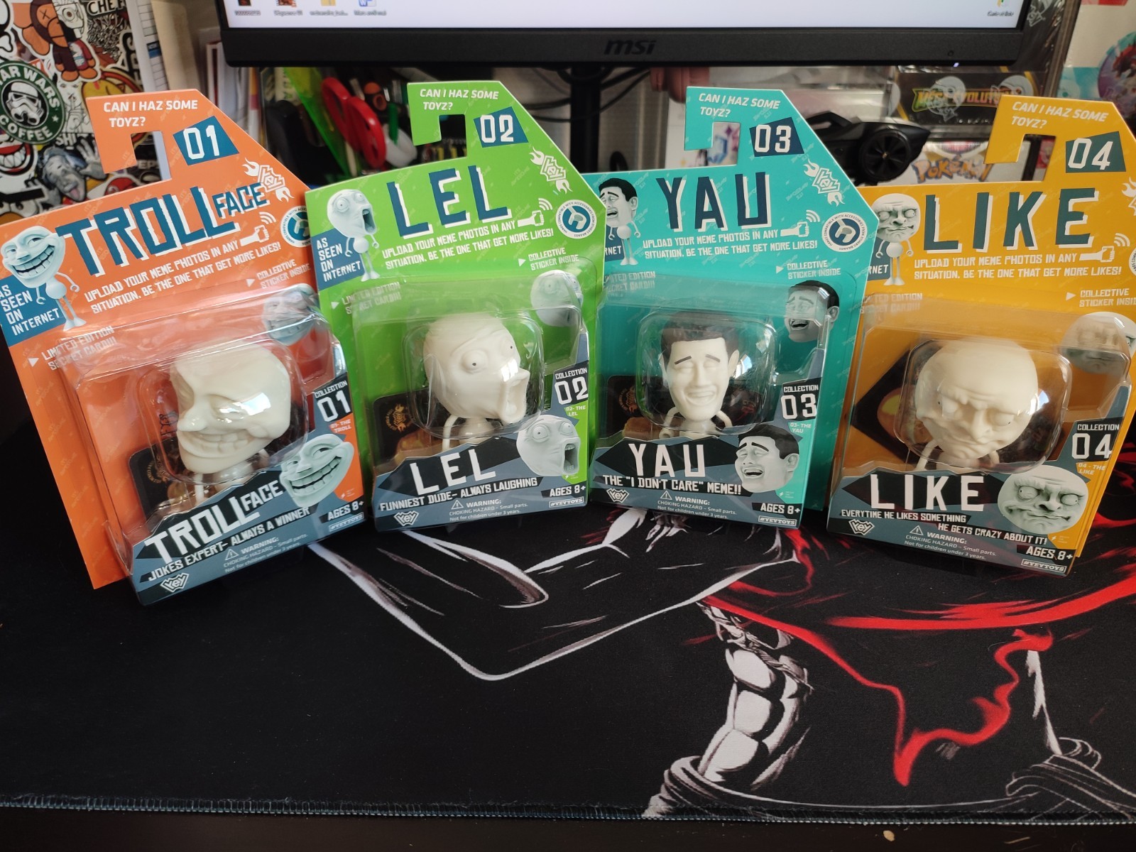 Figurines Mèmes Internet : pack de collection 8 figurines geek Trollface et Forever Alone