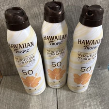 3X Hawaiian Tropic Sunscreen Clear Spray SPF 50 Weightless Hydration 6 oz ea NEW