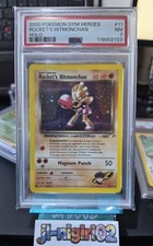 2000 Pokemon Gym Heroes Rocket's Hitmonchan Holo  PSA 7 