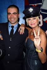 Ivana Trump with NYC Fireman at G&P Foundation for Cancer Research- Old Photo