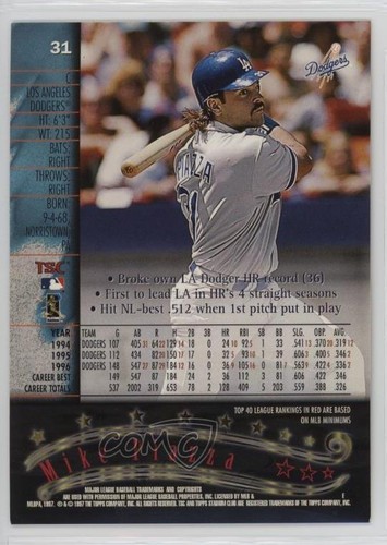 1997 Topps Stadium Club Mike Piazza #31 HOF 1f38 - Picture 2 of 3