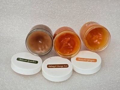 Scentsy Wax Lot of 3 Nutmeg & Orange Zest Tuscan Garden Wasabi Ginger Jars