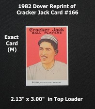 Leslie "Bullet Joe" Bush 1982 Dover Reprint of 1915 Cracker Jack #166 _ Card (M)