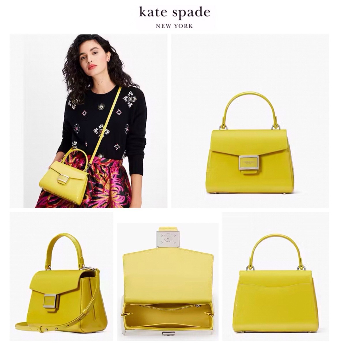 NWT Kate Spade KATY Patent Leather Top Handle Purse/Crossbody Bag+