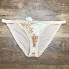 Aerie Bikini Bottom Size Small Floral Tan Orange NWT 1753-3318
