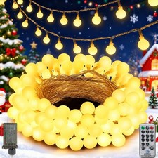 33FT 100LED Christmas Globe Lights Plug in 8 Modes with Remote,Indoor Outdoor...