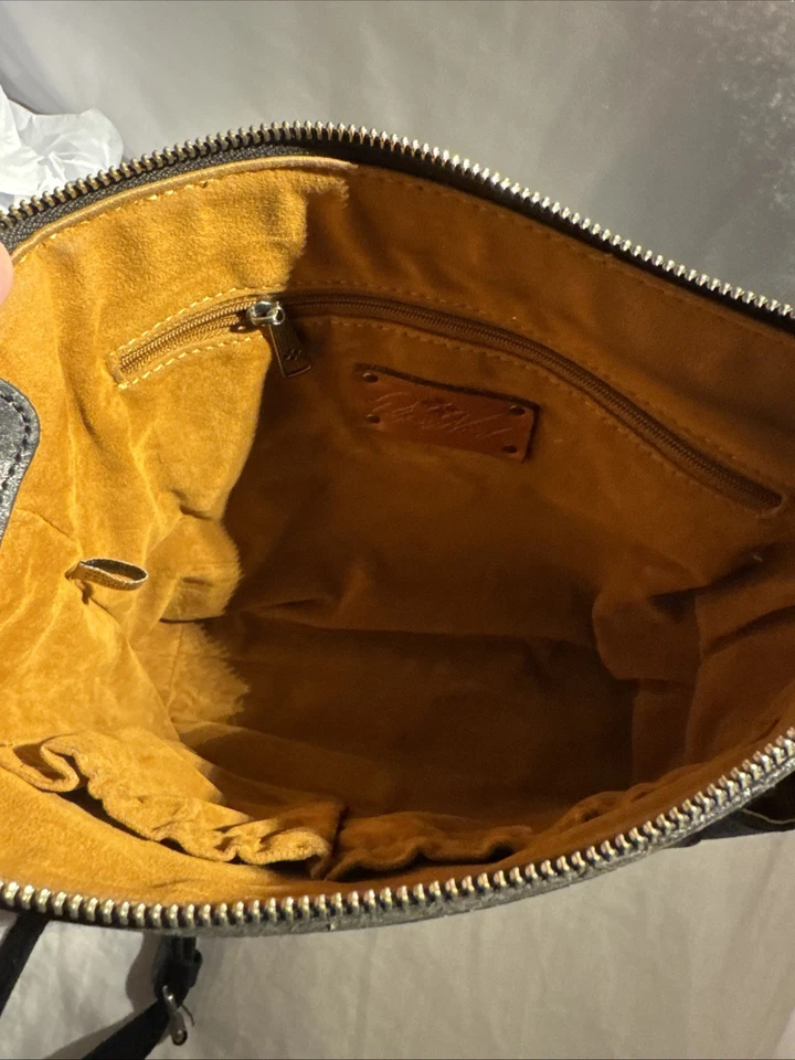 Bolso Bandolera Patricia Nash Aveley Cuero Negro, Usado Excelente Foto 4 de 4