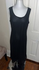 Adrianna Papell 100% silk black maxi dress with flowy hem sleeveless size 16