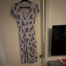 Multicolor Floral V-Neck Midi Dress Short Sleeve Pullover for Women