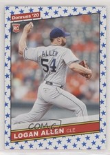 2020 Donruss Retro 1986 Independence Day Logan Allen (Base Releasing Pitch) 0s5