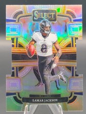 2023 Panini Select - Concourse Lamar Jackson #7 Silver Prizm Die-Cut