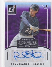 RAUL IBANEZ /5 MARINERS AUTO 2016 16 PANINI DONRUSS SIGNATURE SERIES AUTOGRAPH