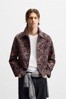 ZARA Floral Jacquard Jacket UK