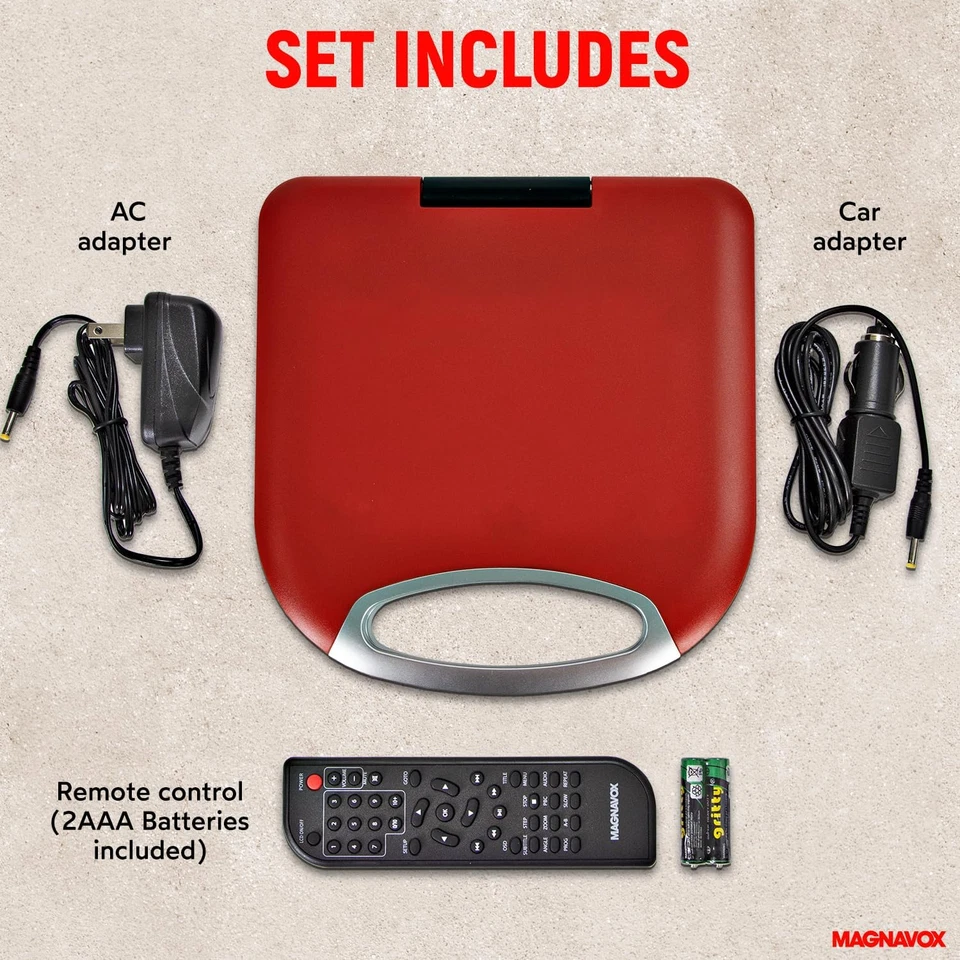 MTFT750-RD Portable 7 Inch TFT DVD/CD Player with Remote Control and Car Adapter - Image 3 of 4