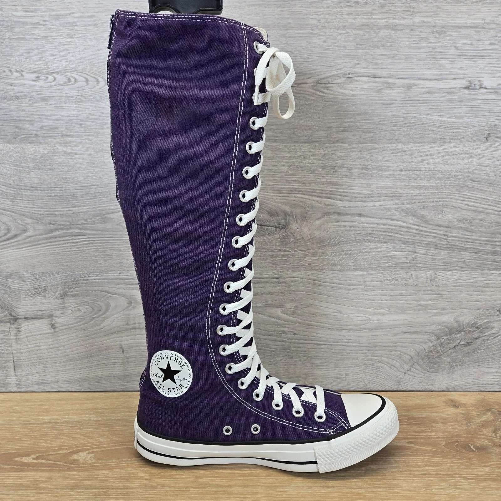 Stivali stringati Converse Chuck viola al ginocchio taglia UK 4 XXHi donna All Star