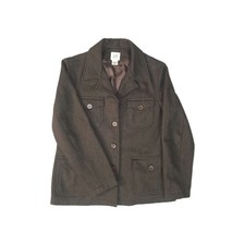 Gap Women's Long Sleeve Lined Brown Wool Double Breasted Peacoat M