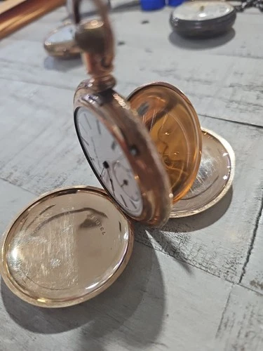 Elgin Natl Watch Co 14k Fahys Monarch Full Hunters Case Missi Glass AUCTION 118g