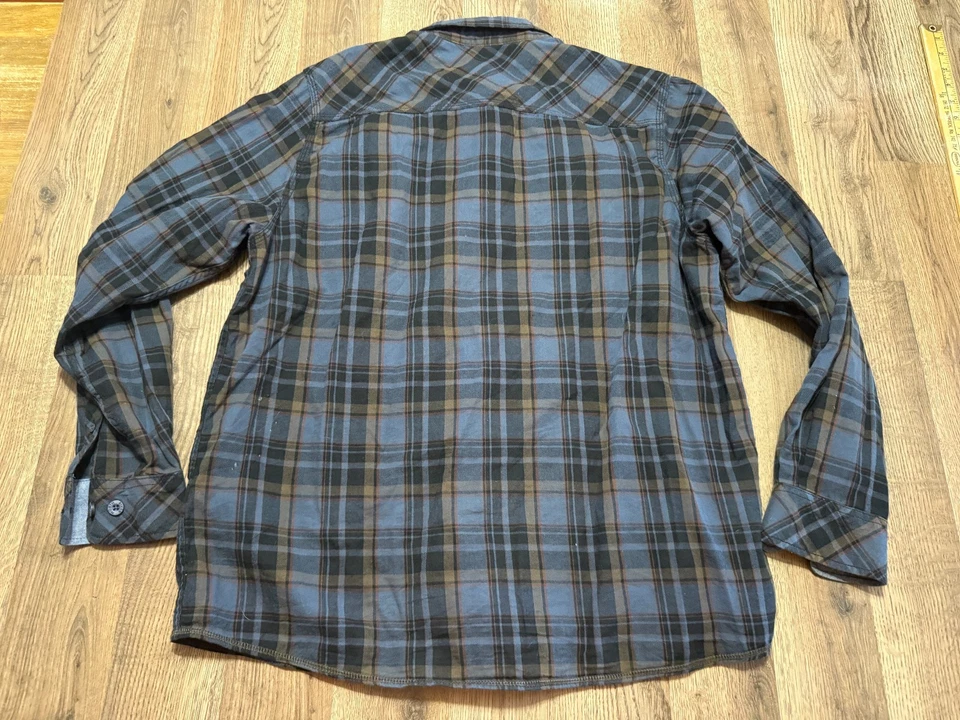 Рубашка мужская North River большая синяя черная коричневая клетчатая с длинным рукавом на пуговицах - Изображение 2 из 4