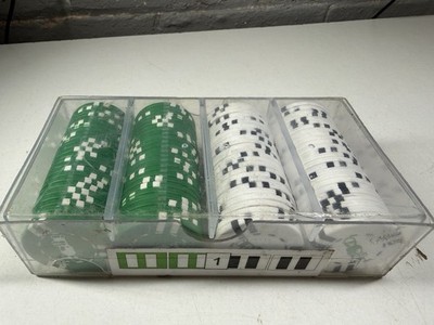 Neuer Satz Pokerchips ungeöffnet 2 Sets Grün 2 Sets Weiß  