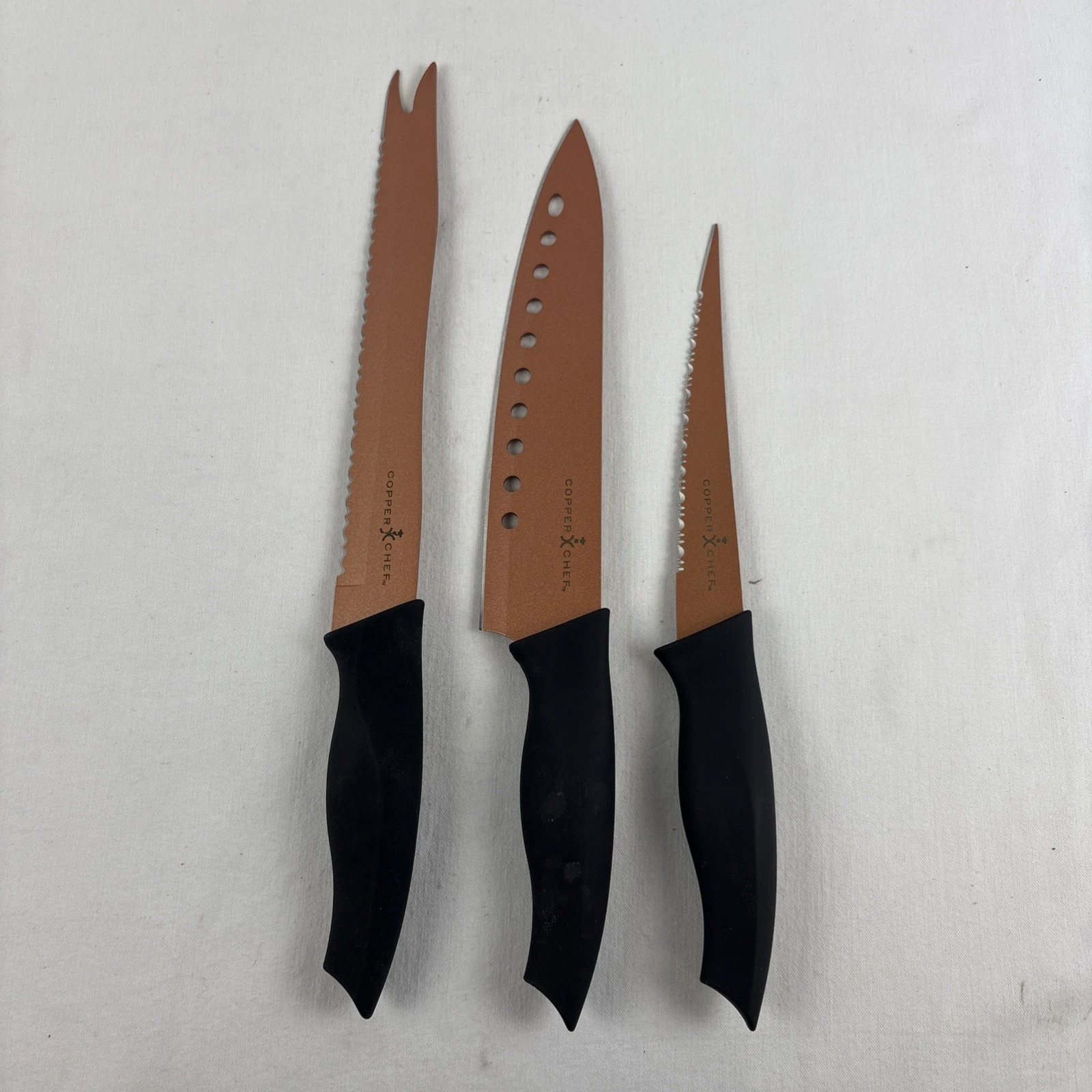 Copper Chef 3-Piece Knife Set 9” Multi-Purpose 8" Chef & 6" Filet NEW In Box