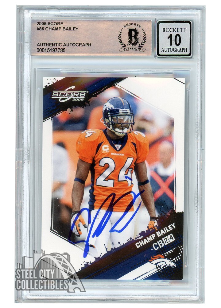 Champ Bailey Autographed Signed 2009 Score Card #86 BAS 10 
