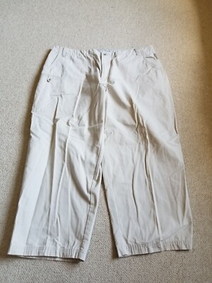 Womens Pants-COLUMBIA-beige 100% cotton outdoors/rugged ankle-18W