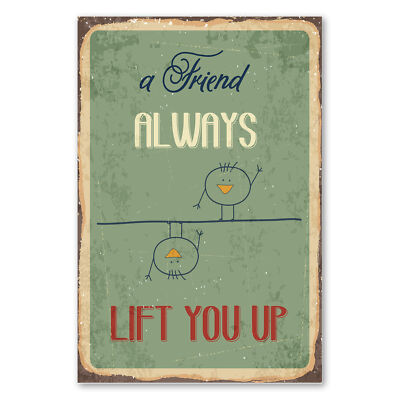 Postereck 0757 Poster Leinwand Vintage Plakat, Friend Lift You up Freundschaft