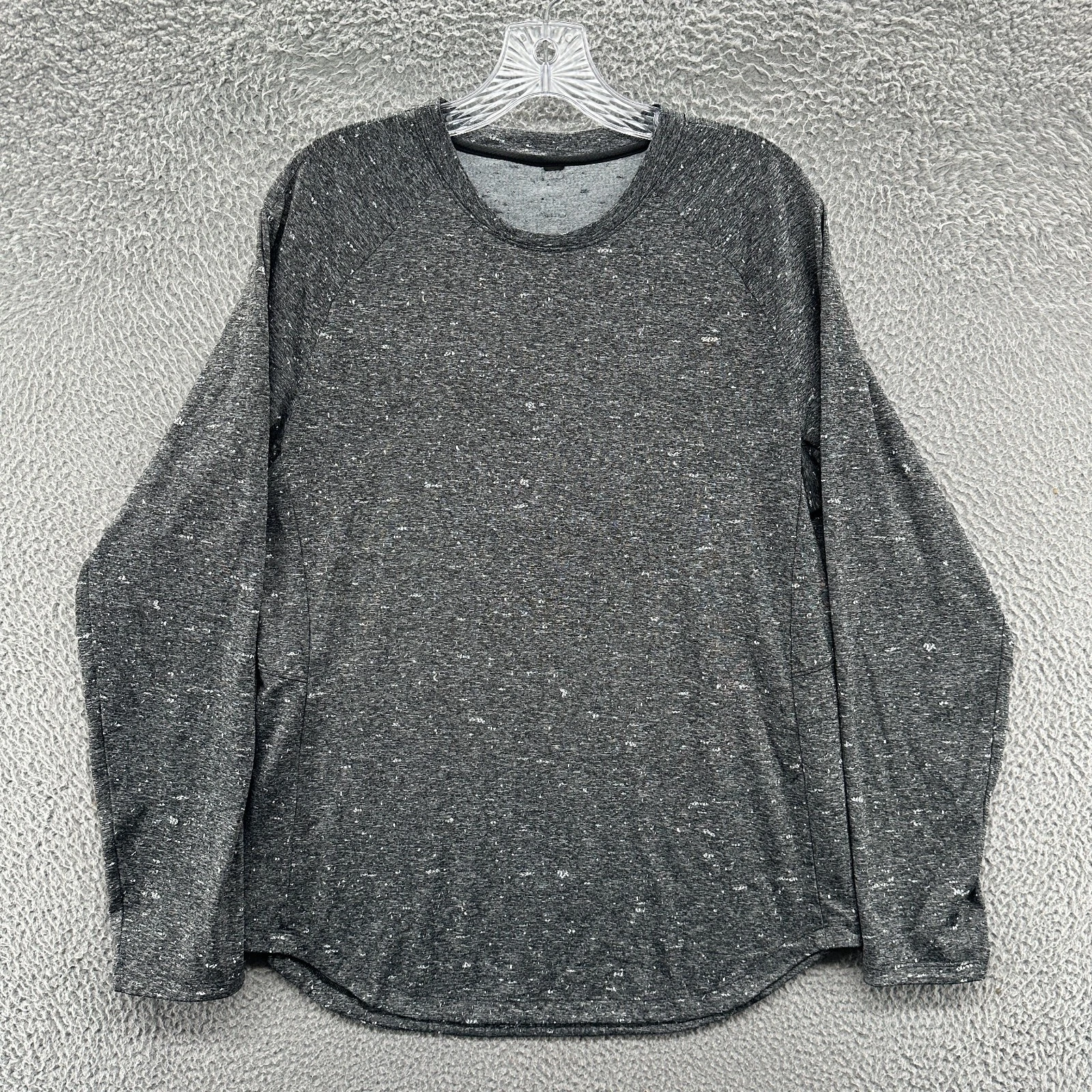 Lululemon Shirt Mens Medium M Gray Long Sleeve Gym Running Golf Pullover T Shirt
