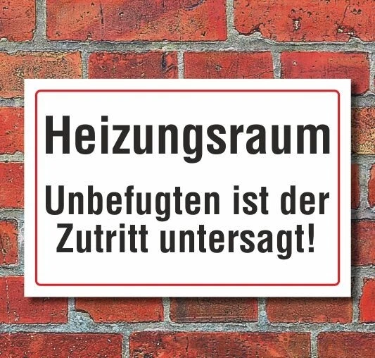 WERBEDEAL24 Schild Heizungsraum, 3 mm Alu-Verbund
