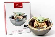 Hallmark Grogu in Hovering Pram Mandalorian Star Wars Keepsake Ornament 2024